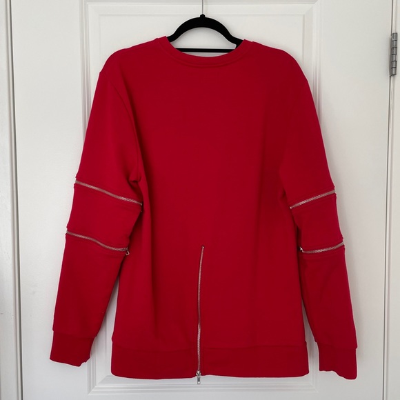 Red Sweater with Zipper Sleeves! - Picture 2 of 3
